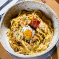 Carbonara com Camarões