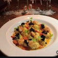 Gnudi de ricota espinafre au Beurre  Blanc vieras e ovas negras 